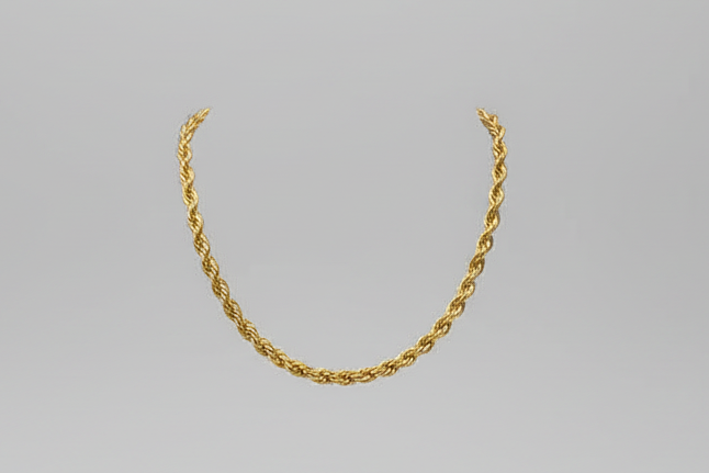 Collar tipo cadena chapado en oro