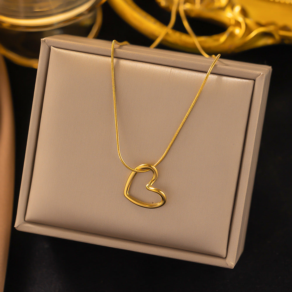 Collar corazón chapado en oro