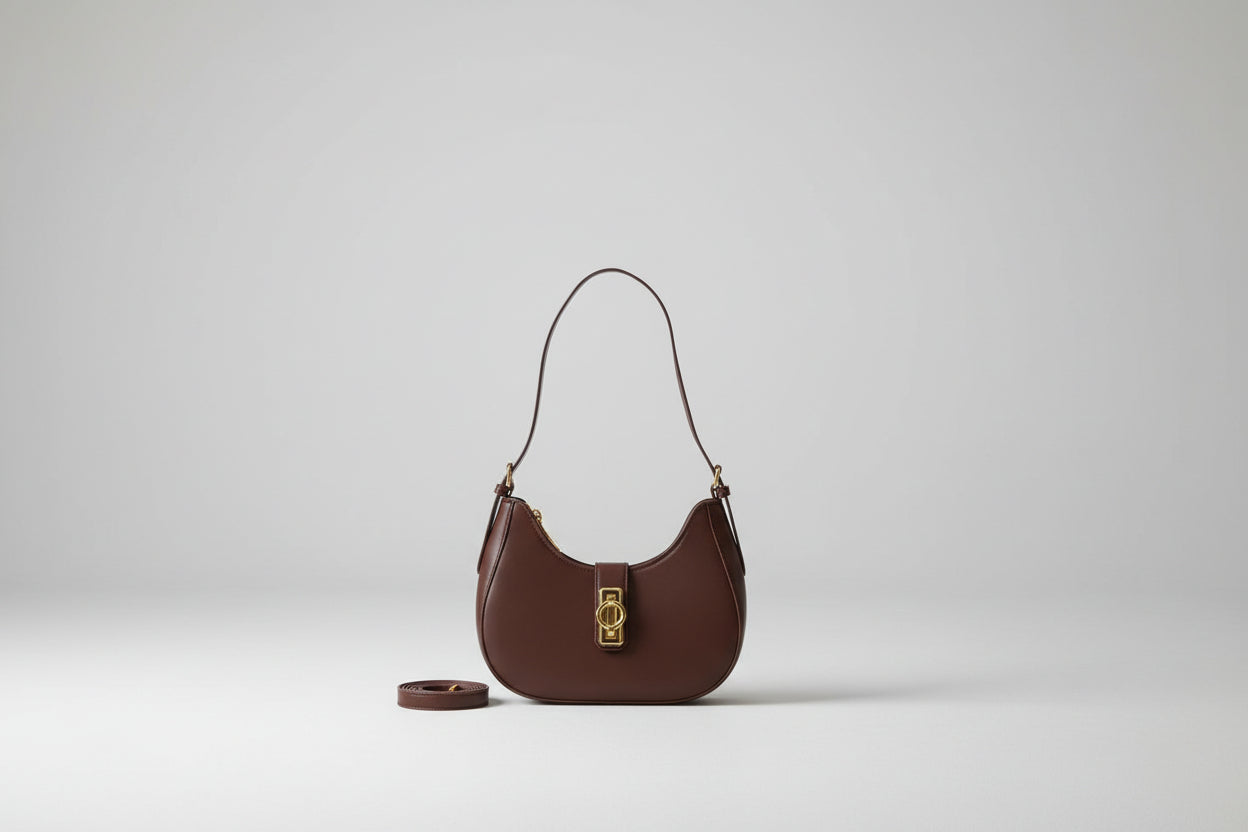 Cartera bandolera café PU