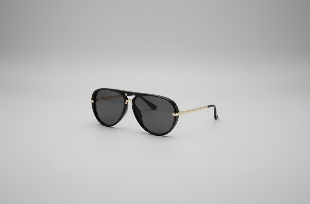Lentes de sol mujer negro y dorado