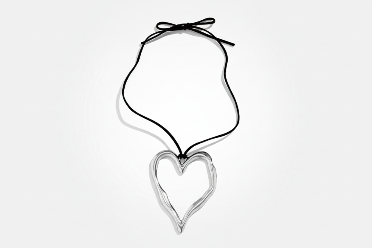 Collar colgante corazón plata