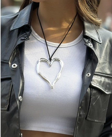 Collar colgante corazón plata