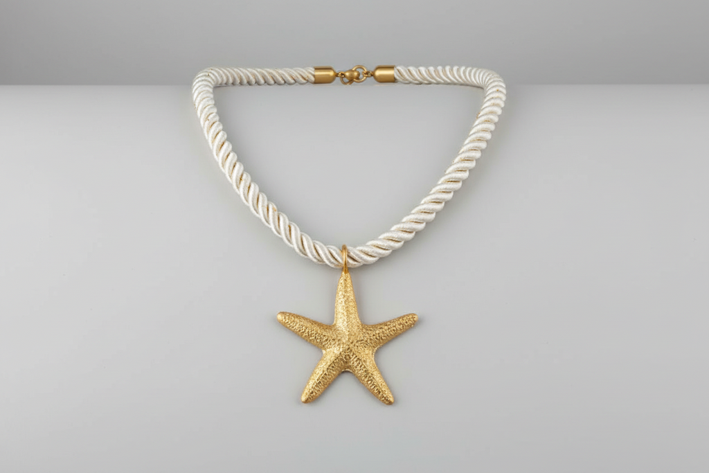Collar colgante blanco forma estrella