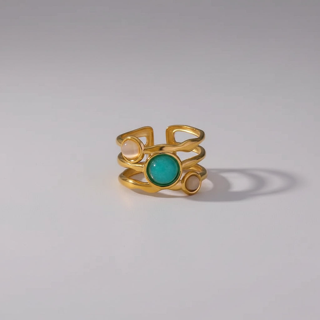 Anillo abierto con piedras