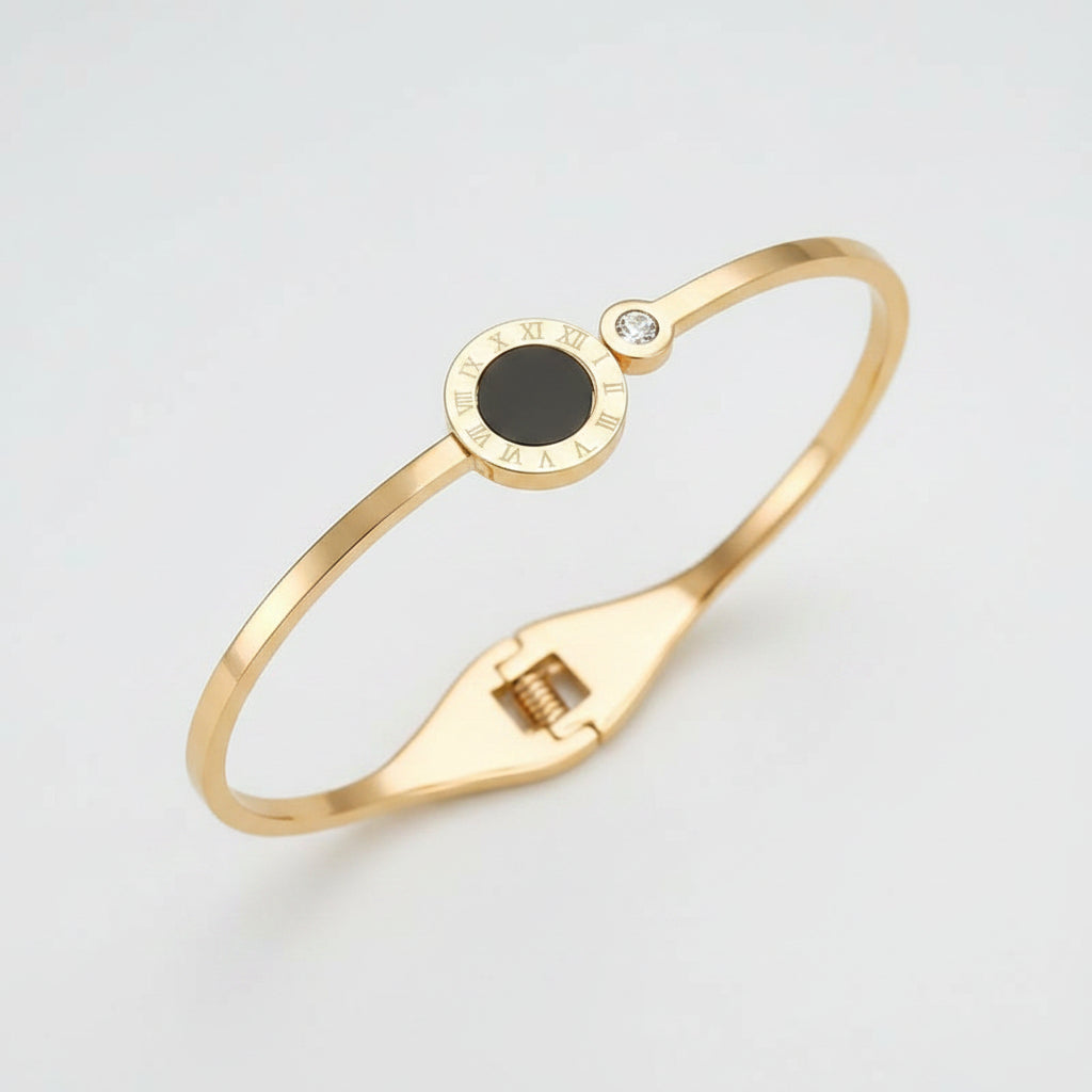 Pulsera dorada circulo redondo