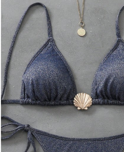 Bikini brillante azul