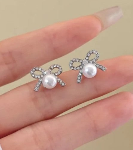 Aro pequeños cinta y perla