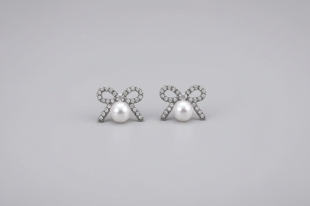 Aro pequeños cinta y perla