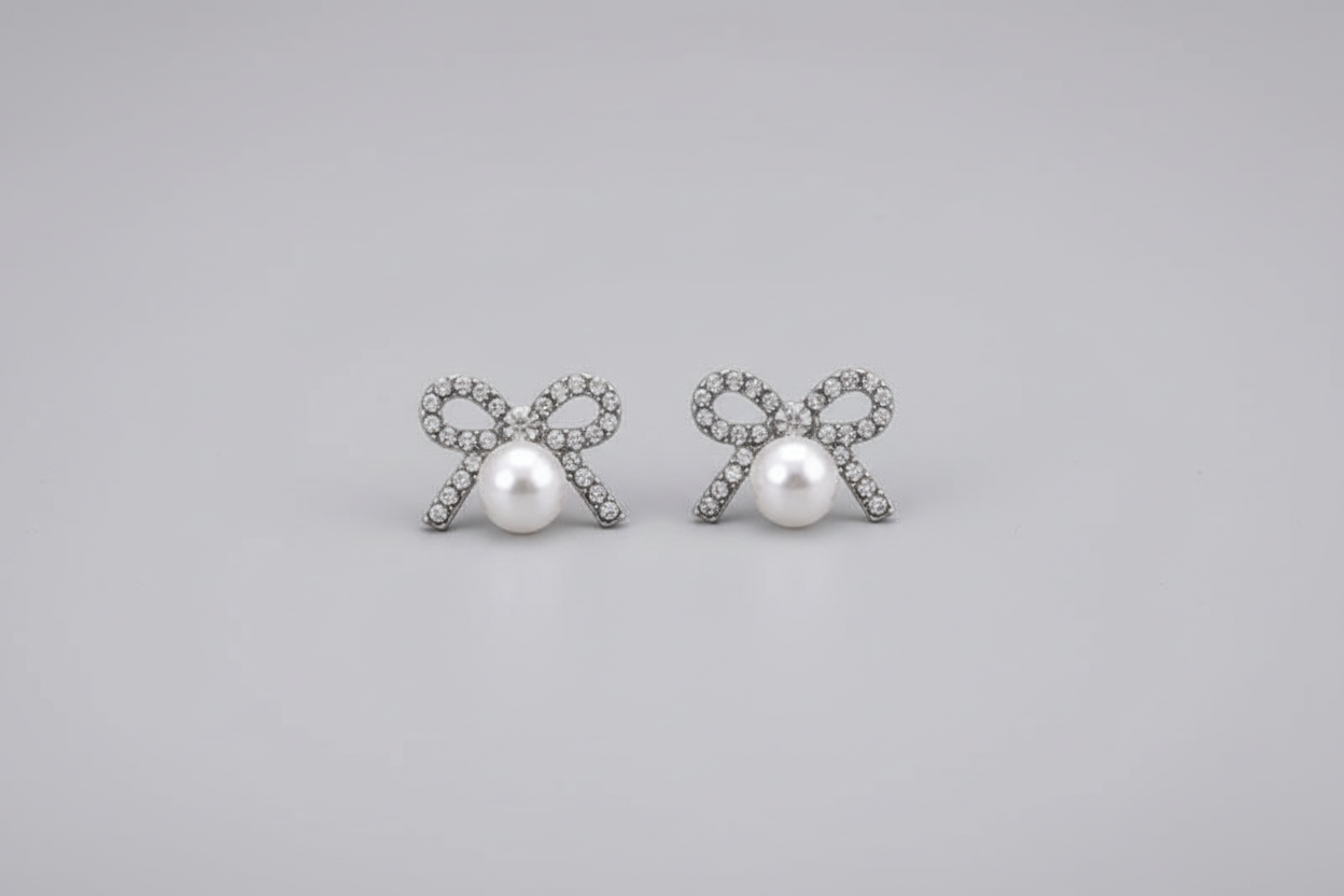 Aro pequeños cinta y perla