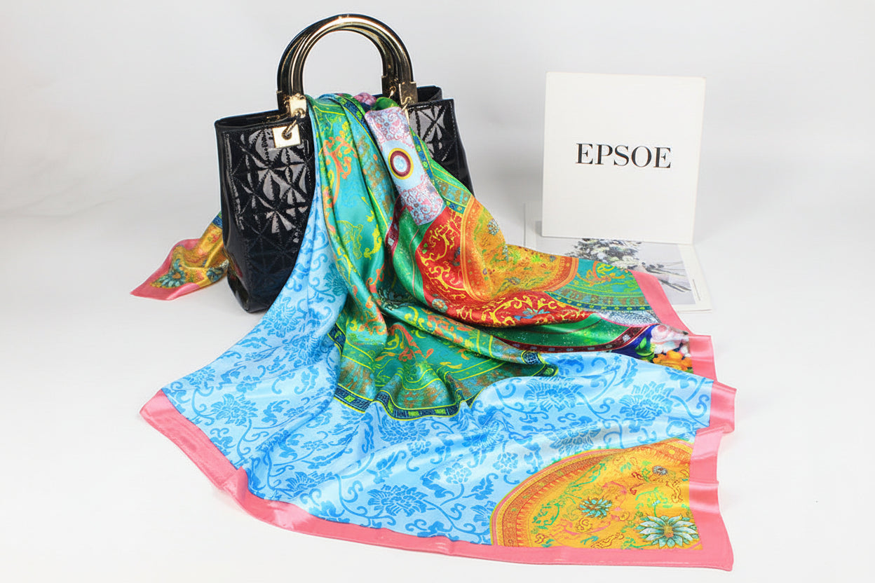 Pañuelo De Seda naranjo 90 x 90 cm