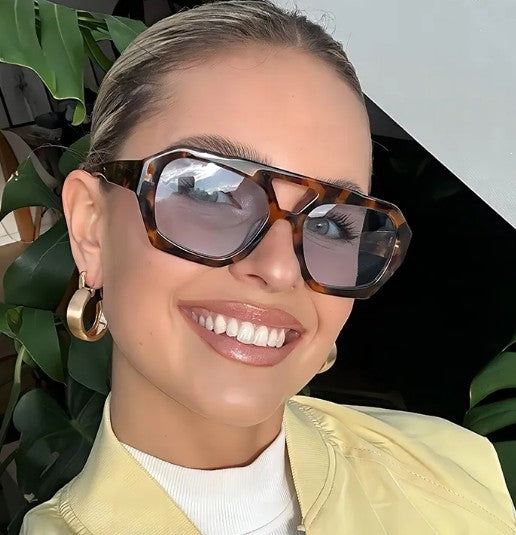 Lentes de sol mujer geométrico Leopardo