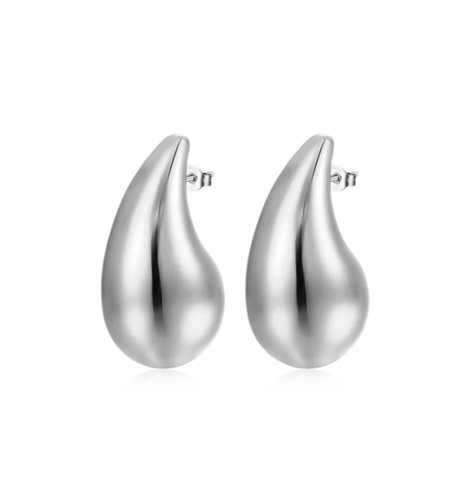 Aro Gota de Agua Plateada