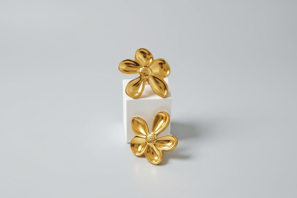 Aro Flor Dorada Lisa