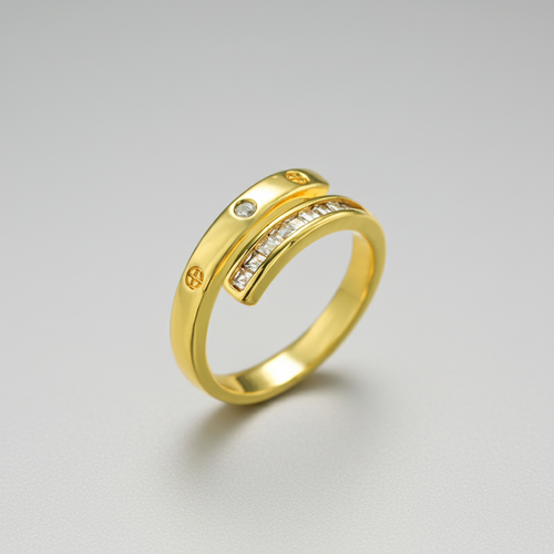 Anillo abierto circones dorado