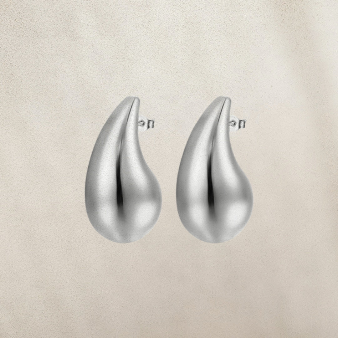 Aro Gota de Agua Plateada