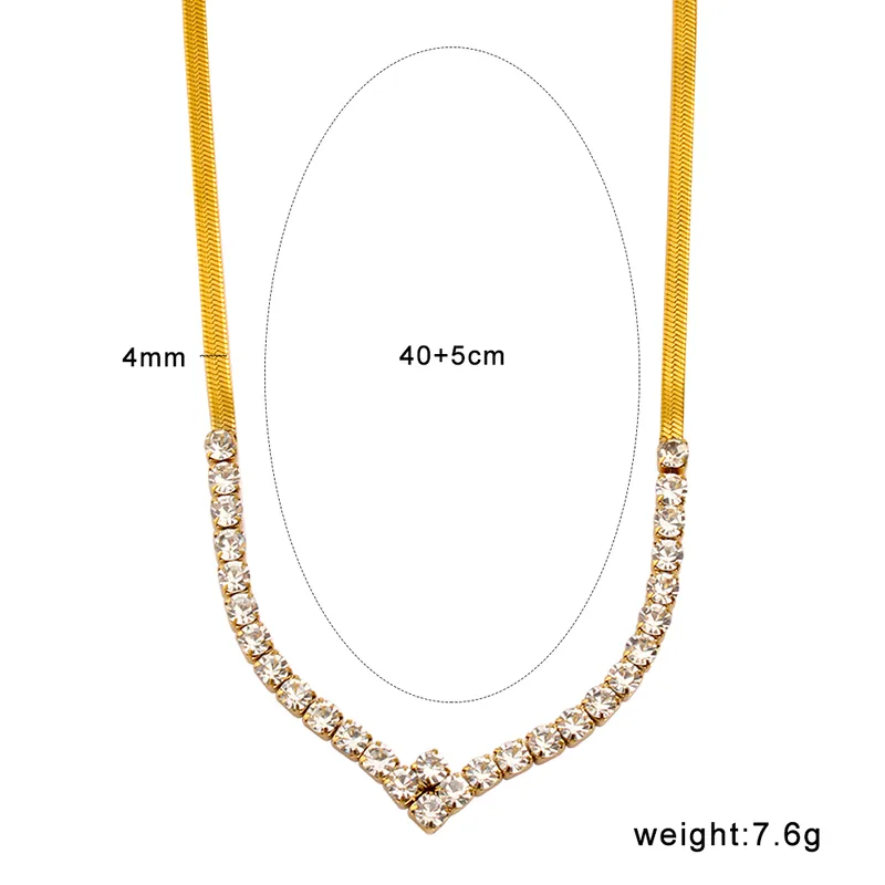 Collar con circones chapado en oro