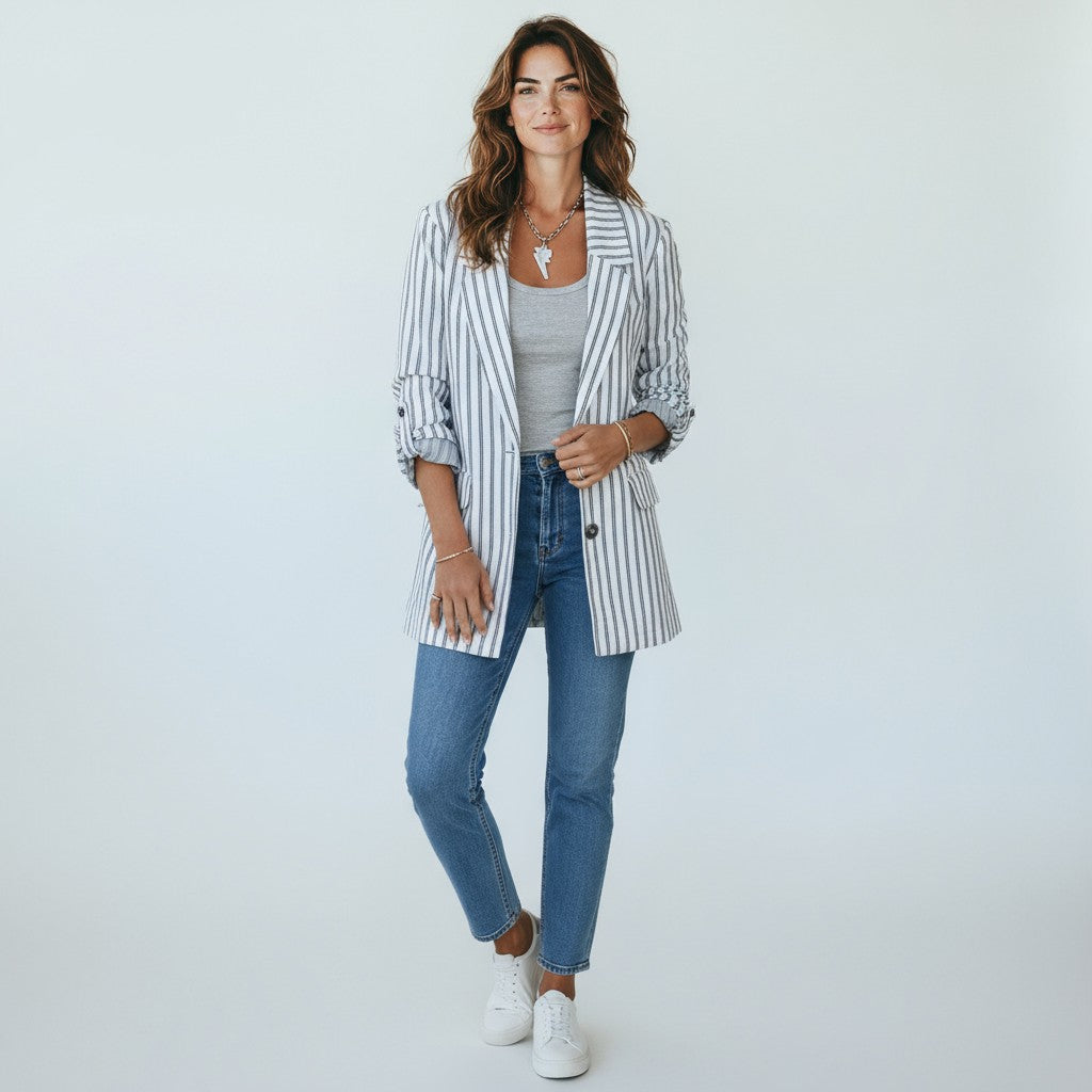 Blazer a rallas azul